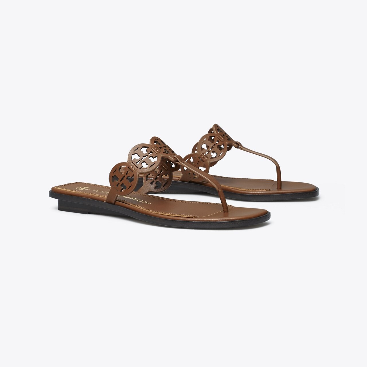 Women's miller scallop hot sale leather thong sandals