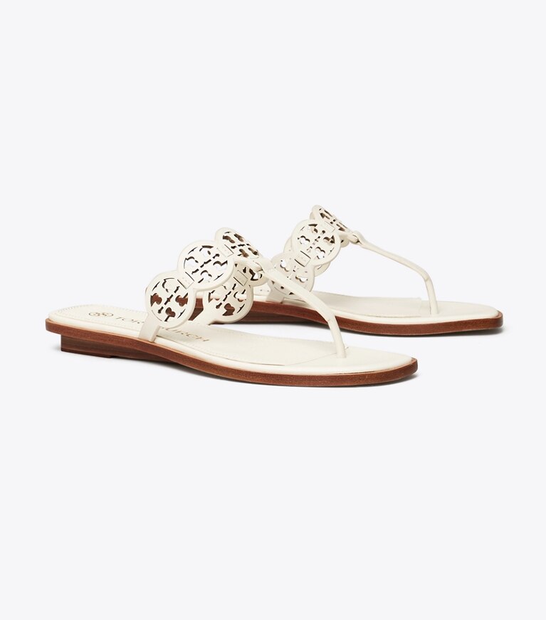Tory Burch designer sandalen Tiny Miller Zehensandale aus Leder in NEW IVORY angle