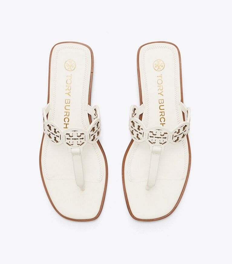 Tory Burch designer sandalen Tiny Miller Zehensandale aus Leder in NEW IVORY angle