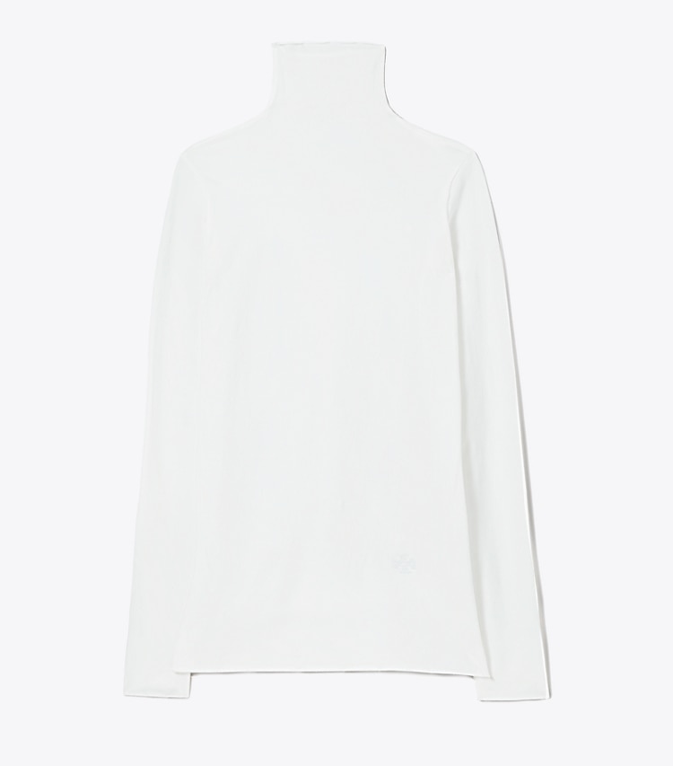 Tory Sport designer tops Tissue-Seamless Long-Sleeve Mockneck in Optic White front