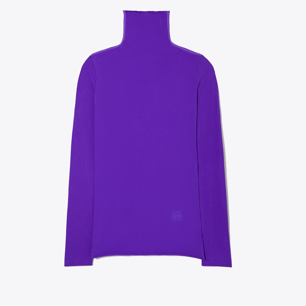 Tory Burch Women's Tissue-Seamless Long-Sleeve Mockneck in Electric Plum, Size S