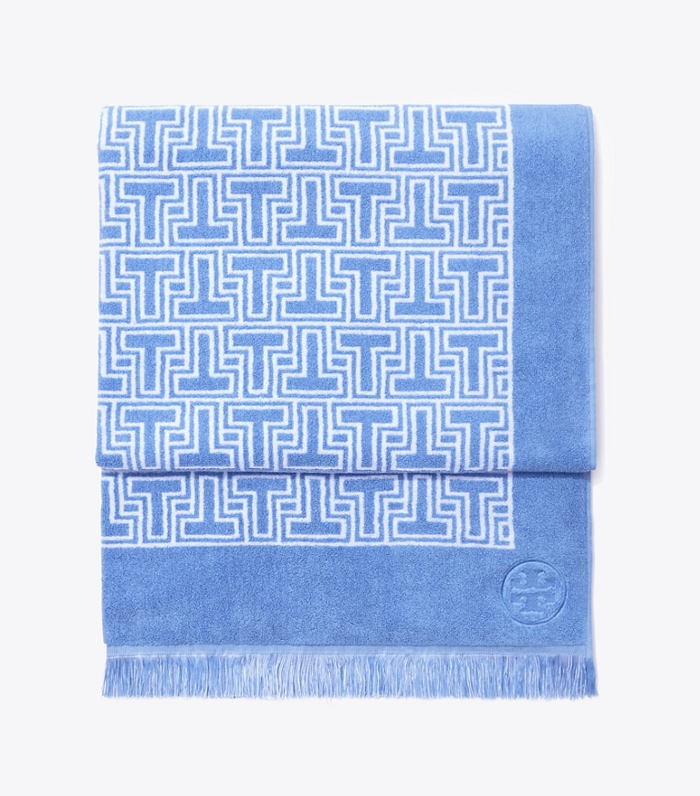 Tory Burch diseñador toallas de playa Toalla de playa T-Tile en Blue Bird grupo