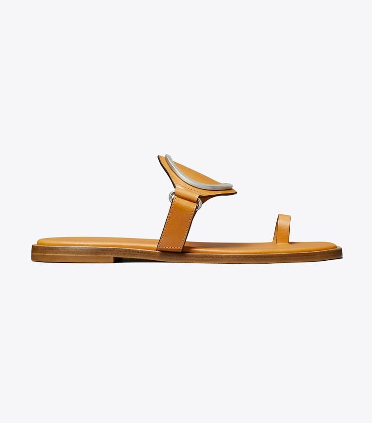 Tory Burch designer sandals Toe Ring Sandal in TOASTED SOUFFLÉ / SILVER side