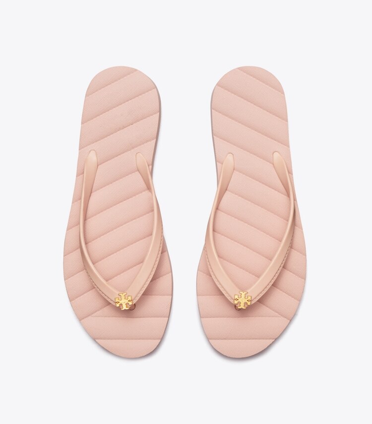 Tory Burch designer sandales Tongs Kira in MEADOWSWEET / GOLD dessus