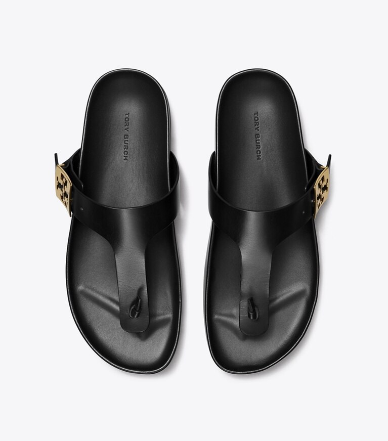 Tory Burch designer sandales Tongs Mellow in PERFECT BLACK / PERFECT BLACK angle