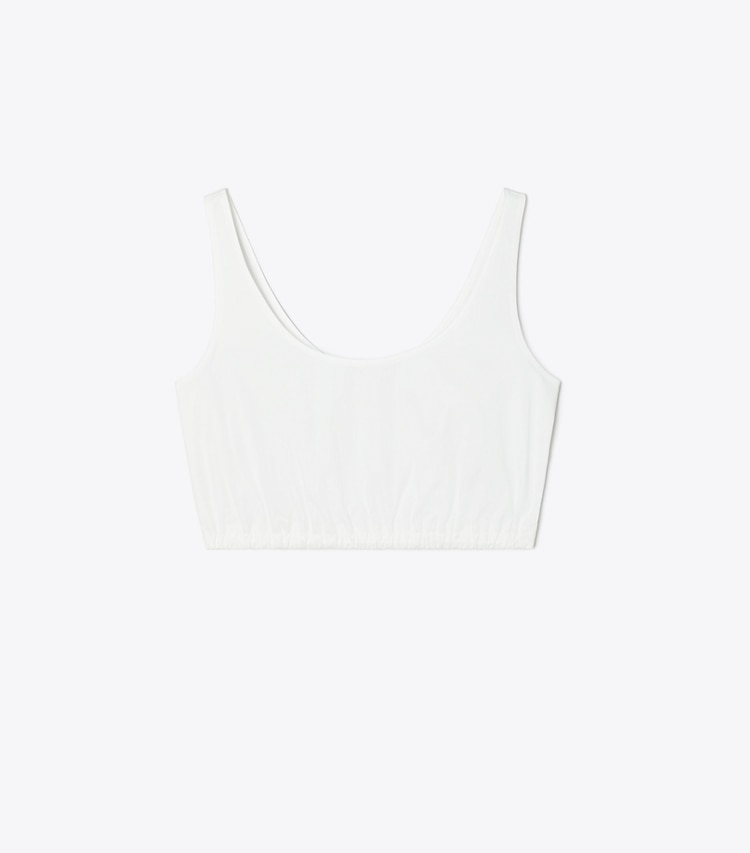 Tory Burch designer strandmode Top aus Baumwollpopeline in White front