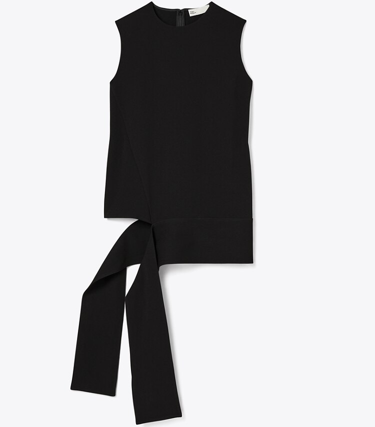 Tory Burch diseñador tops Top cruzado de crepé en Black frente