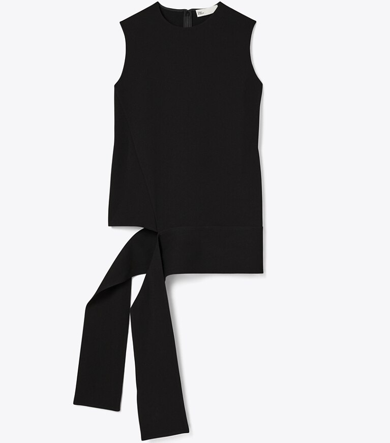 Tory Burch diseñador tops Top cruzado de crepé en Black frente