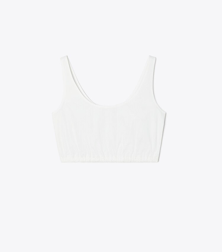 Tory Burch designer copricostume Top in popeline di cotone in White front