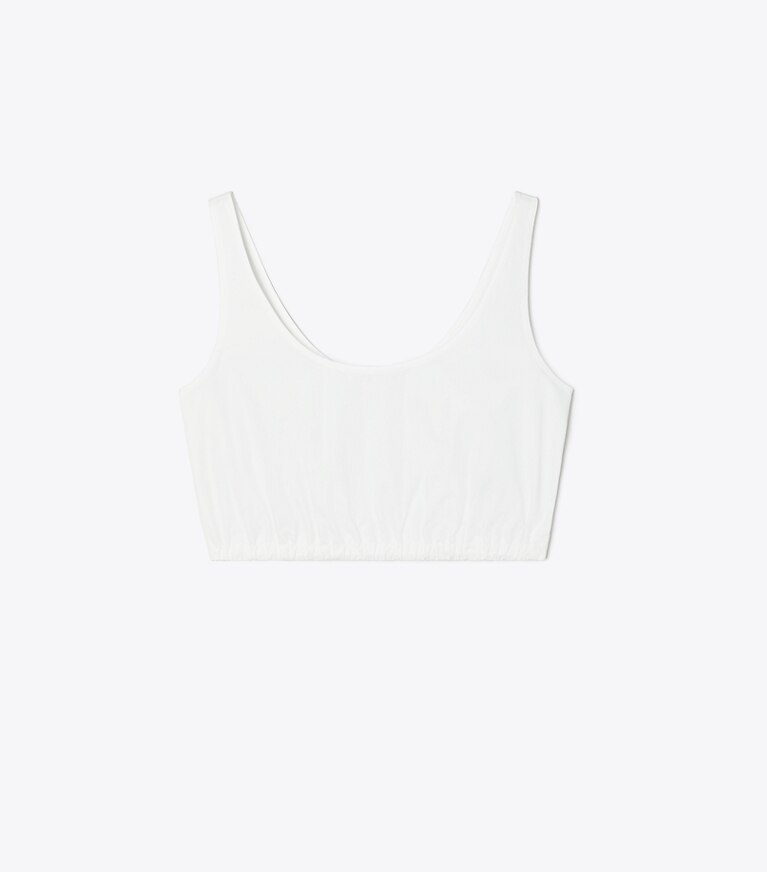 Tory Burch designer copricostume Top in popeline di cotone in White front