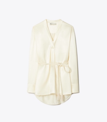 Tory Burch designer tops Top in viscosa in French Cream front