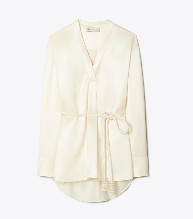 Tory Burch designer tops Top in viscosa in French Cream front
