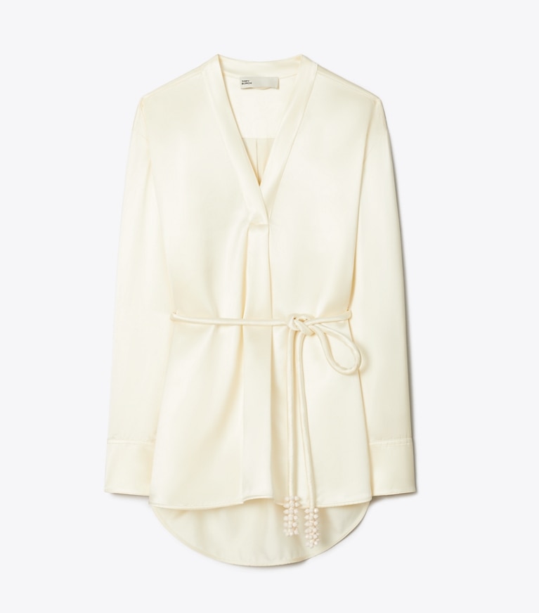 Tory Burch designer tops Top in viscosa in French Cream front