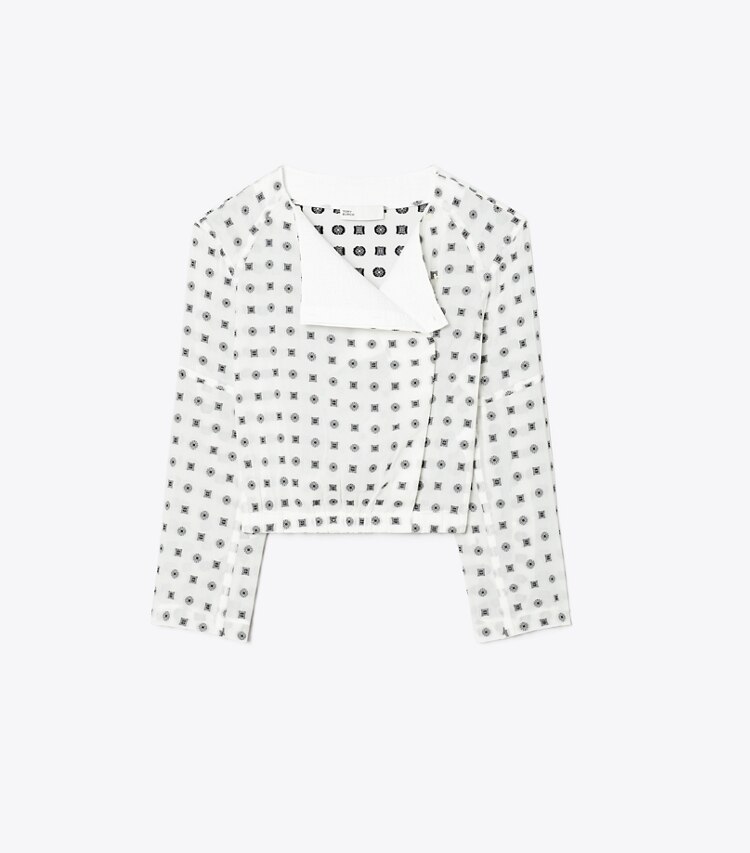Tory Burch designer tops Top jacquard a portafoglio in Marshmallow Nothing Ditsy front