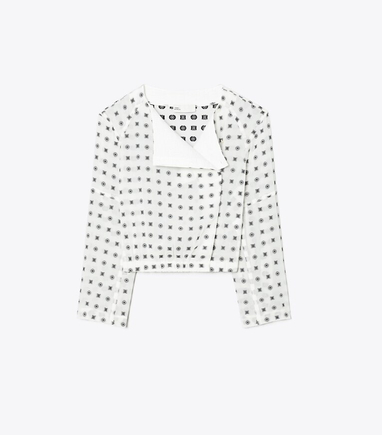 Tory Burch designer tops Top jacquard a portafoglio in Marshmallow Nothing Ditsy front
