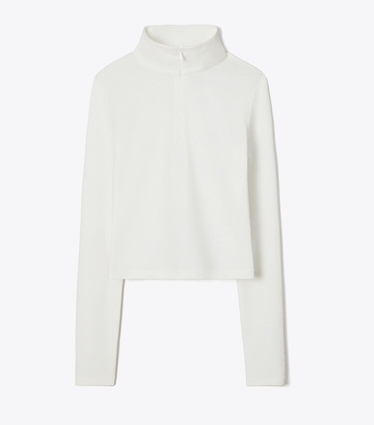 Tory Burch diseñador tops Top recortado de jacquard en Snow White frente