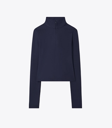 Tory Burch diseñador tops Top recortado de jacquard en Tory Navy frente