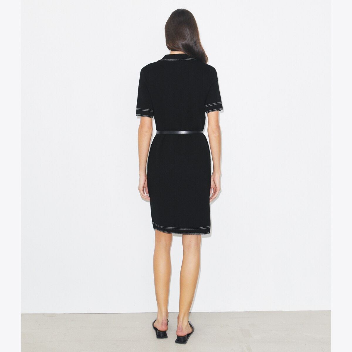 TOPSTITCH WOOL CAMP DRESS - thumbnail 4