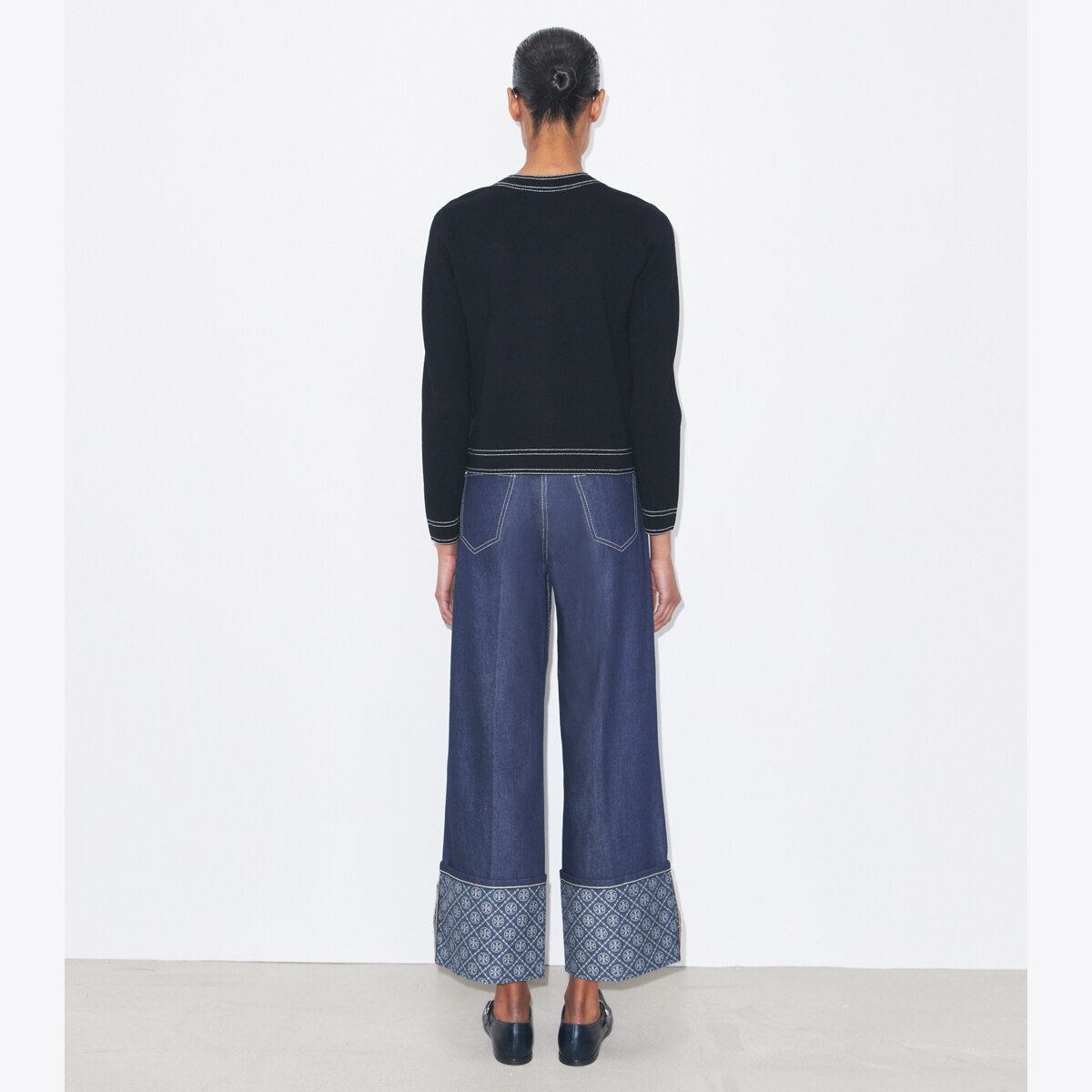 Topstitch Wool Cardigan: Women's Designer Sweaters | Tory Burch