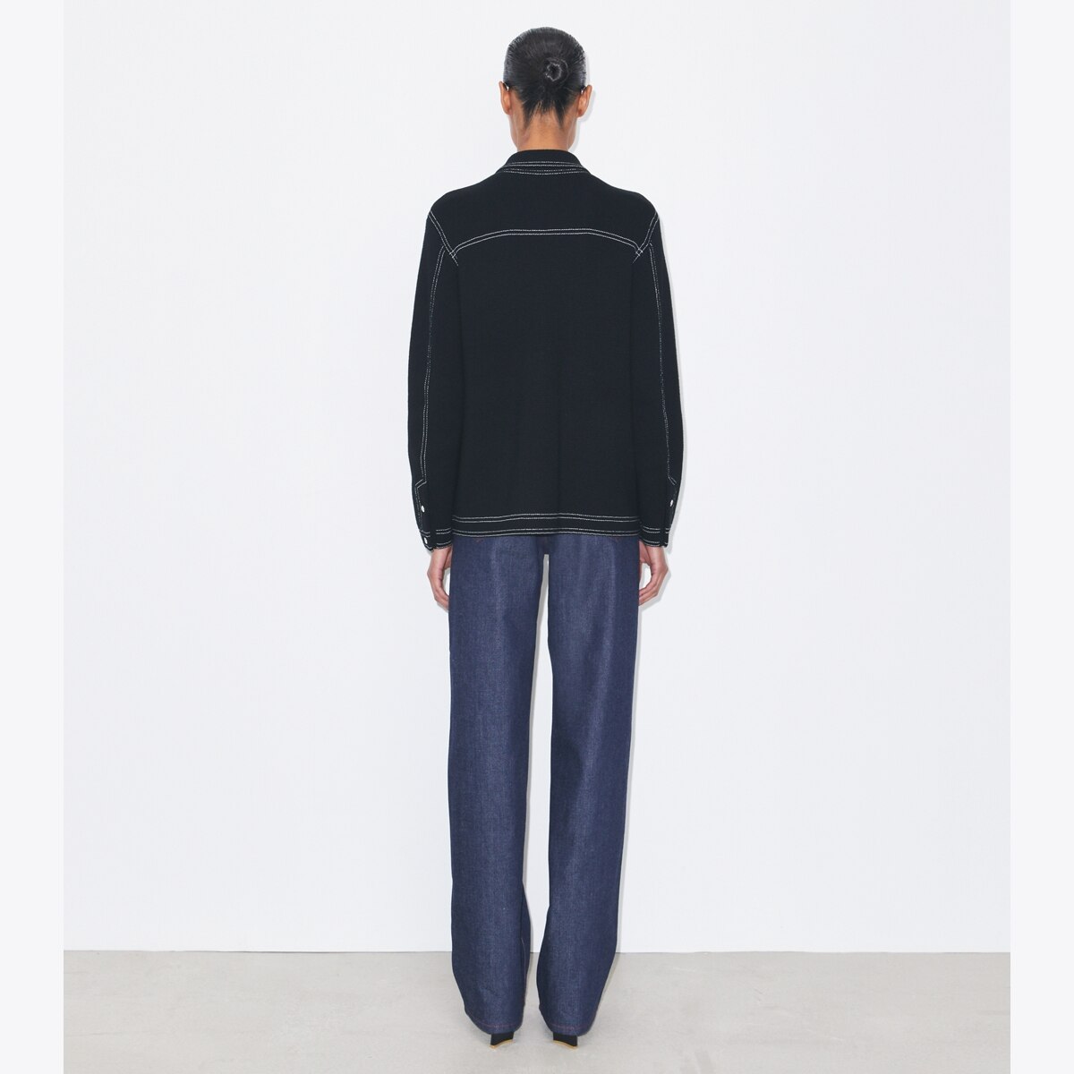Topstitch Wool Jacket: Women's Designer Sweaters | Tory Burch