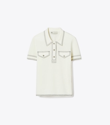 トップステッチ ウール カーディガン: レディース セーター | Tory