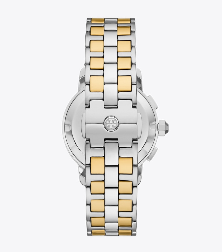 Tory Burch designer strap watches Tory Chronograph Watch in IVORY/TWO-TONE front