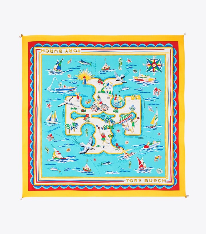 Tory Island Silk Square Scarf: Women's Designer Scarves | Tory Burch