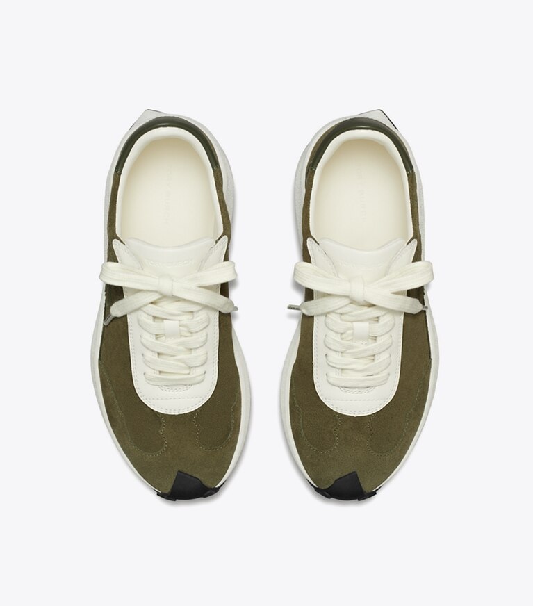 Tory Burch designer sneakers Tory Sneaker in LECCIO / BLANC / AMBER YELLOW angle