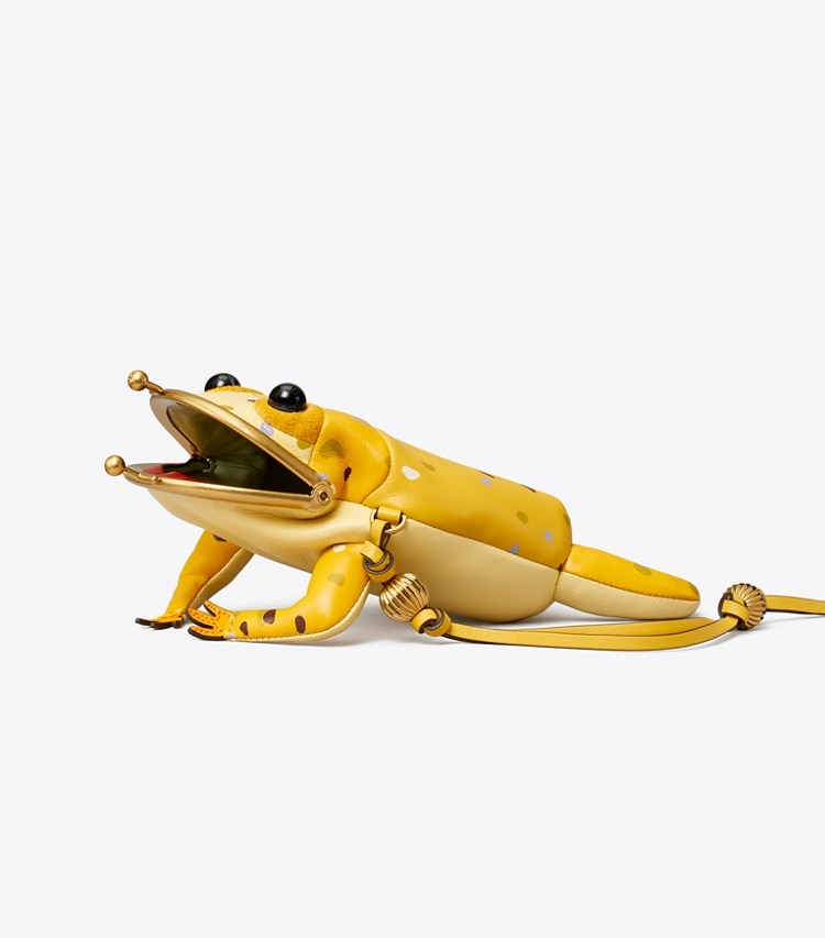 Tory Burch designer wristlets Tory the Toad Pouch in Golden Sunset angle