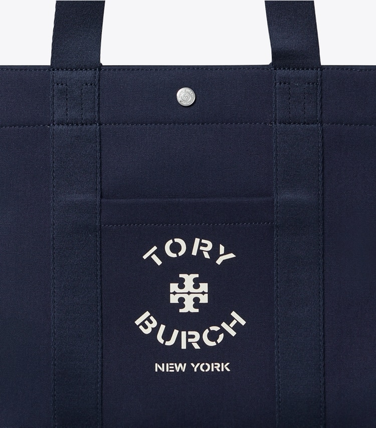 Tory Burch designer tote bags Tory Tote in Royal Navy detail