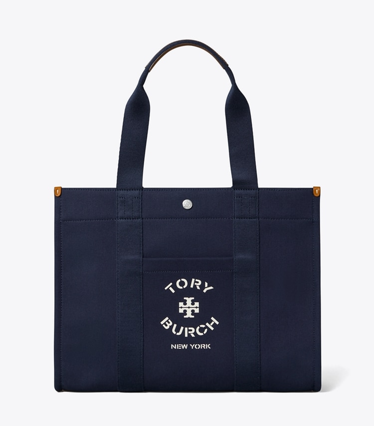 Tory Burch designer tote bags Tory Tote in Royal Navy front