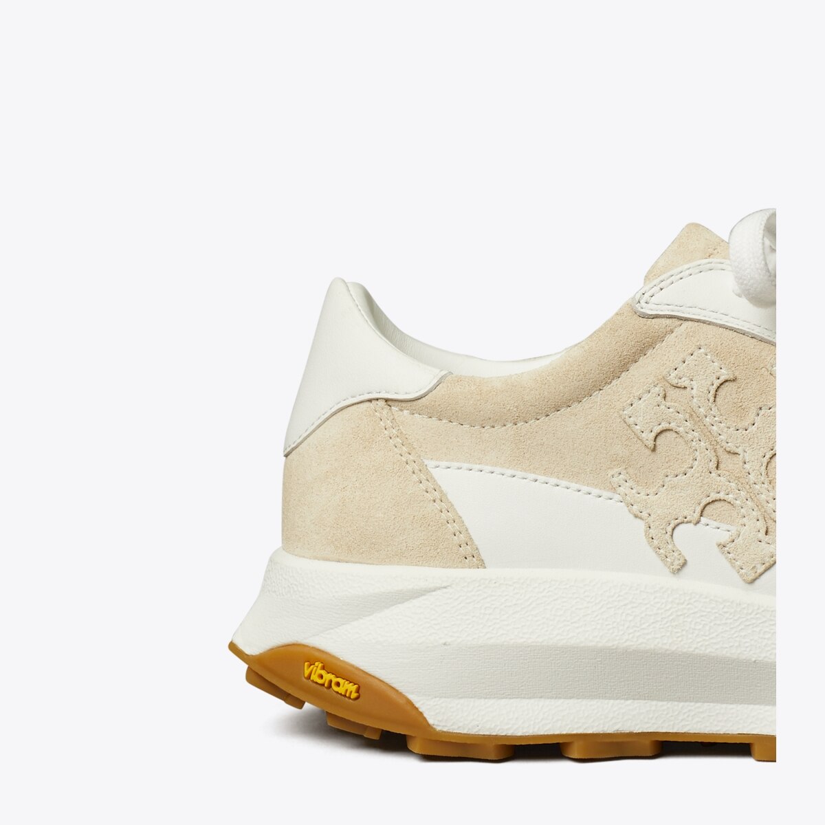 TORY BURCH Women White Leather Casual Sneakers with Tan Accent Tory Burch Field Leather and Suede Low-Top Sneakers | Neiman  main image 4
