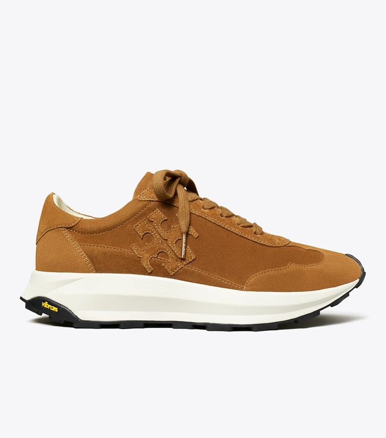 Tory Burch designer sneakers Tory Trainer in COGNAC BROWN angle