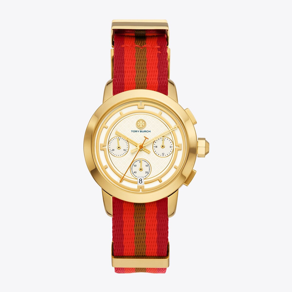 Tory Watch, Multi-Color Grosgrain/Gold-Tone Stainless Steel, 37 x 37MM :  Women's Designer Strap Watches | Tory Burch