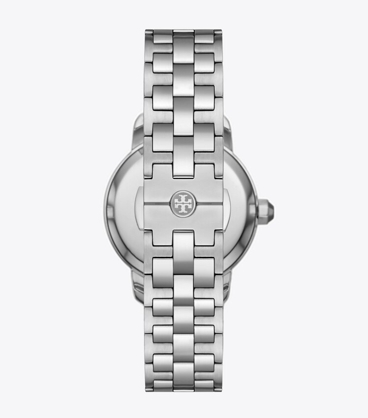 Tory Burch designer strap watches Tory Watch, Silver-Tone Stainless Steel in GREEN/SILVER back