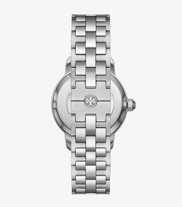 Tory Burch designer strap watches Tory Watch, Silver-Tone Stainless Steel in GREEN/SILVER front