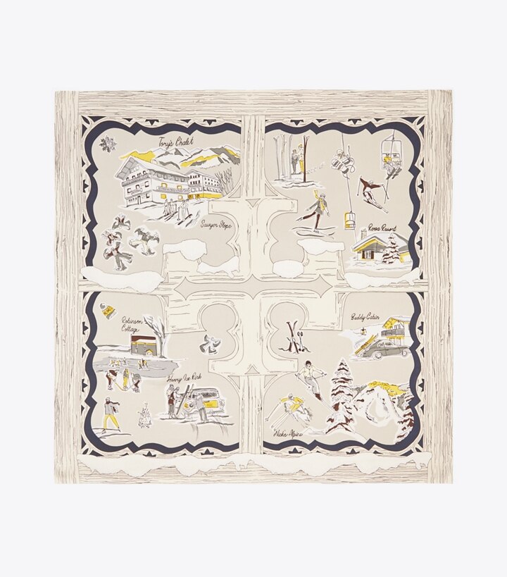 Tory's Chalet Silk Square Scarf : Women's Designer Scarves | Tory Burch