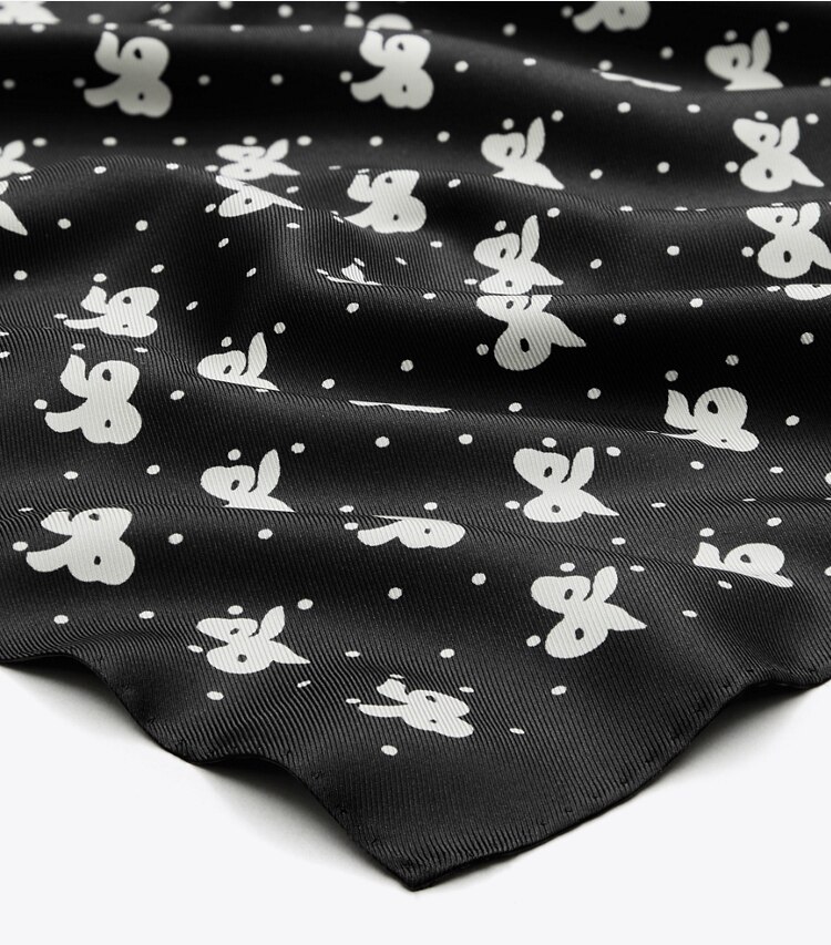 Tory Burch designer scarves Tossed Bows Neckerchief in Black Tossed Bows detail