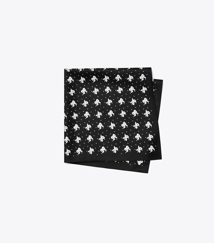 Tory Burch designer scarves Tossed Bows Neckerchief in Black Tossed Bows folded