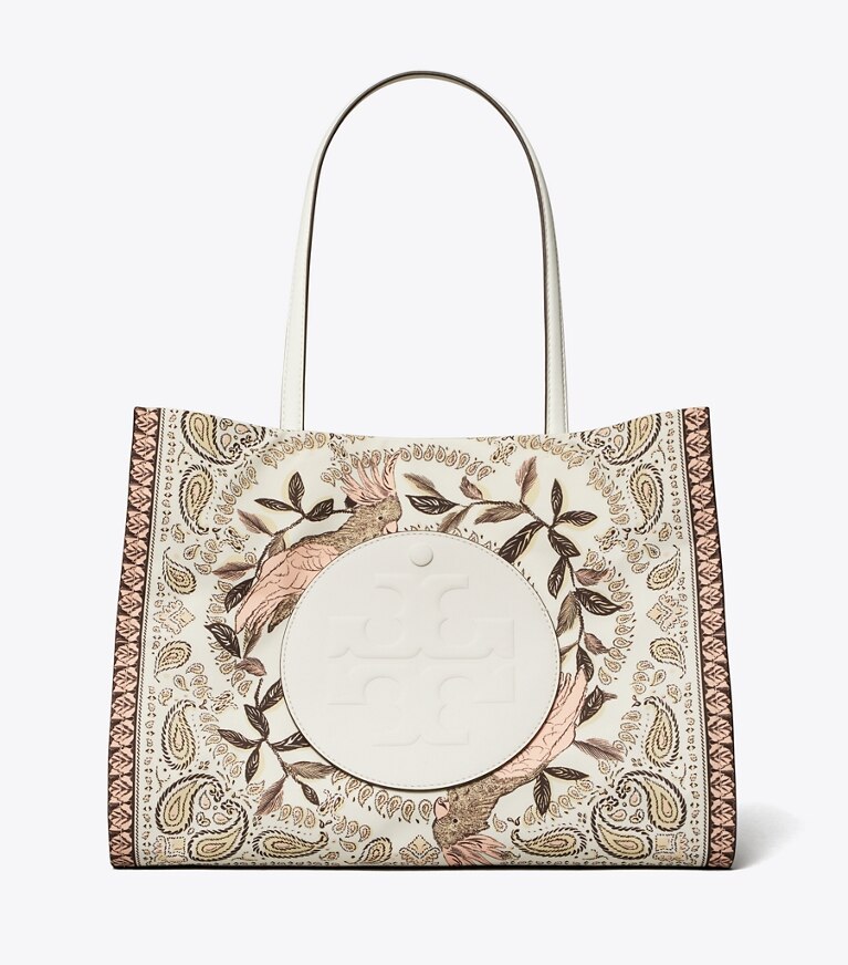 Tory Burch diseñador bolsos tote Tote estampado pequeño Ella en Pink Cockatoo frente