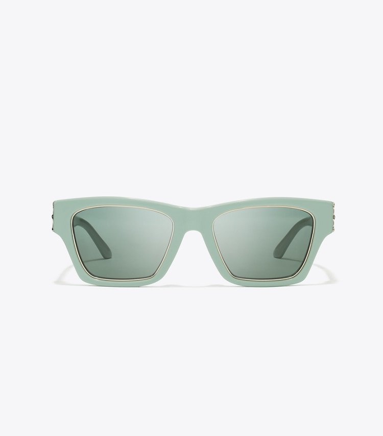 Tory Burch designer sunglasses & eyewear Trace Sunglasses in PERFECT MINT/SOLID GREEN front