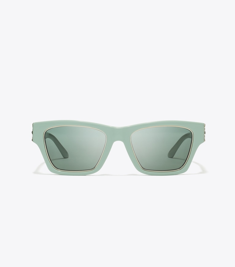 Tory Burch designer sunglasses & eyewear Trace Sunglasses in PERFECT MINT/SOLID GREEN front