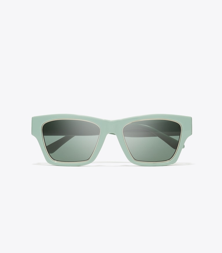 Tory Burch designer sunglasses & eyewear Trace Sunglasses in PERFECT MINT/SOLID GREEN overhead