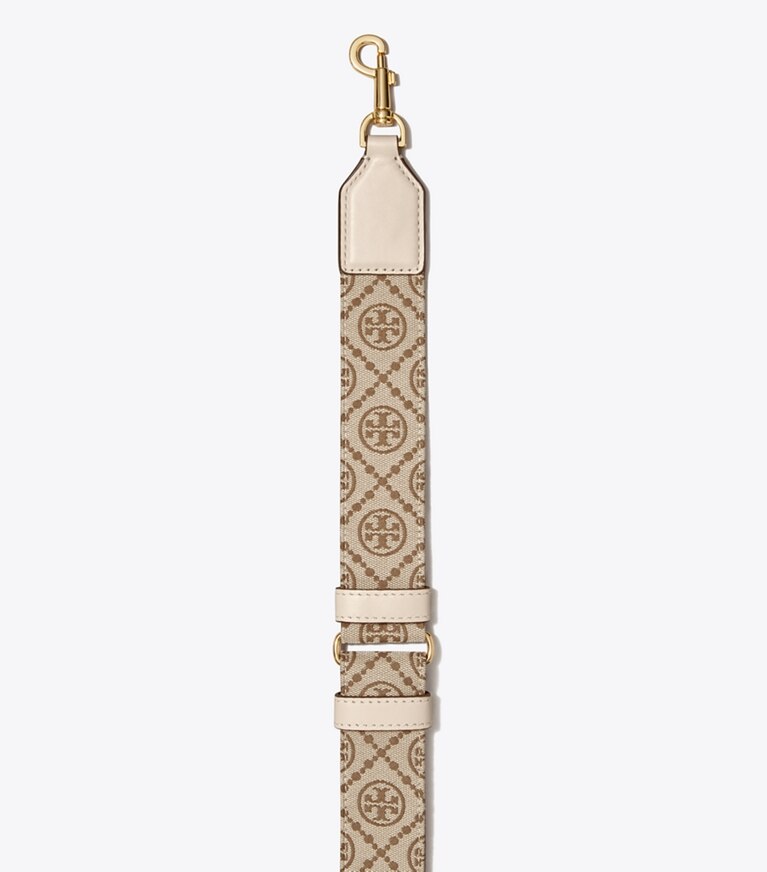Tory Burch designer portafogli Tracolla in nastro T Monogram in Hazelnut front