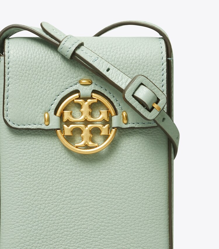 Tory Burch designer mini bags Tracolla porta telefono Miller in Blue Celadon dettaglio
