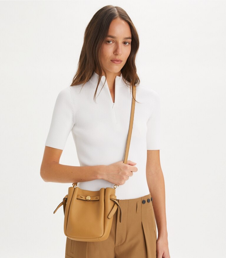 Tory Burch designer borse a spalla Tracolla portatelefono Romy in Tiramisu angle