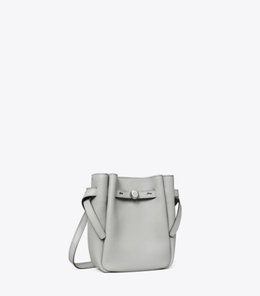 Tory Burch designer borse a spalla Tracolla portatelefono Romy in Light Granite angle