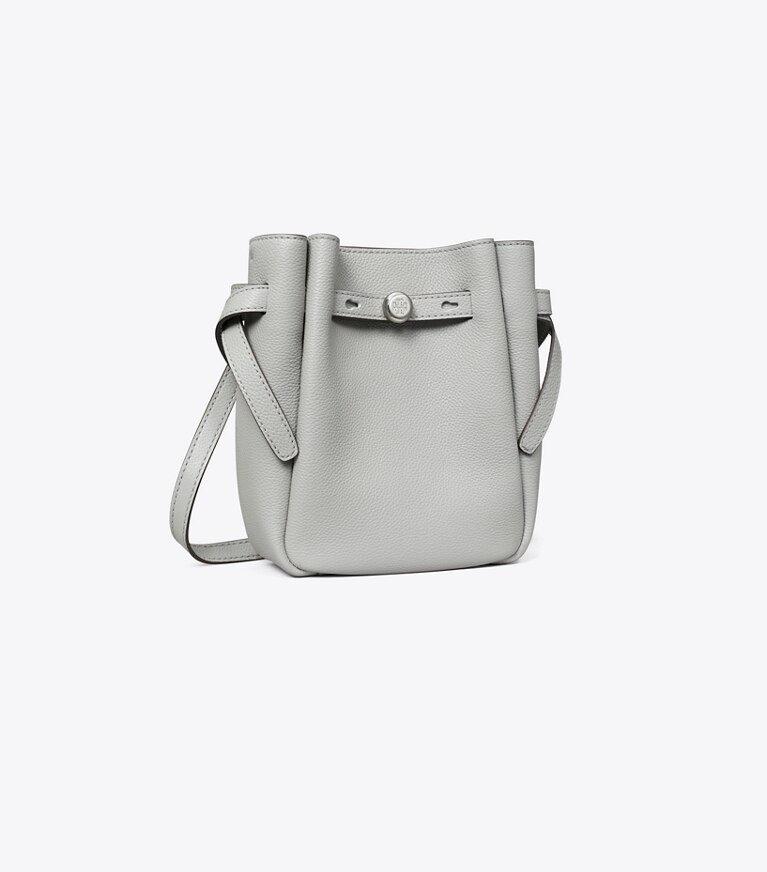 Tory Burch designer borse a spalla Tracolla portatelefono Romy in Light Granite angle