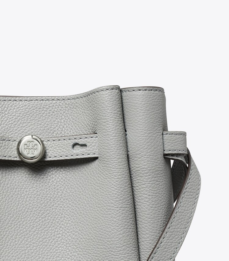Tory Burch designer borse a spalla Tracolla portatelefono Romy in Light Granite dettaglio