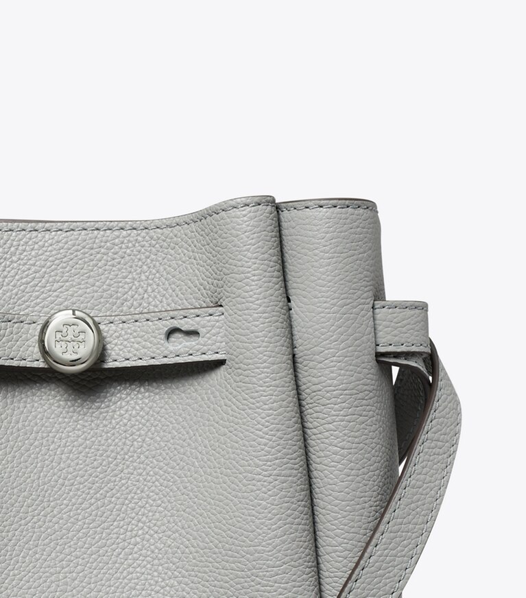 Tory Burch designer borse a spalla Tracolla portatelefono Romy in Light Granite angle
